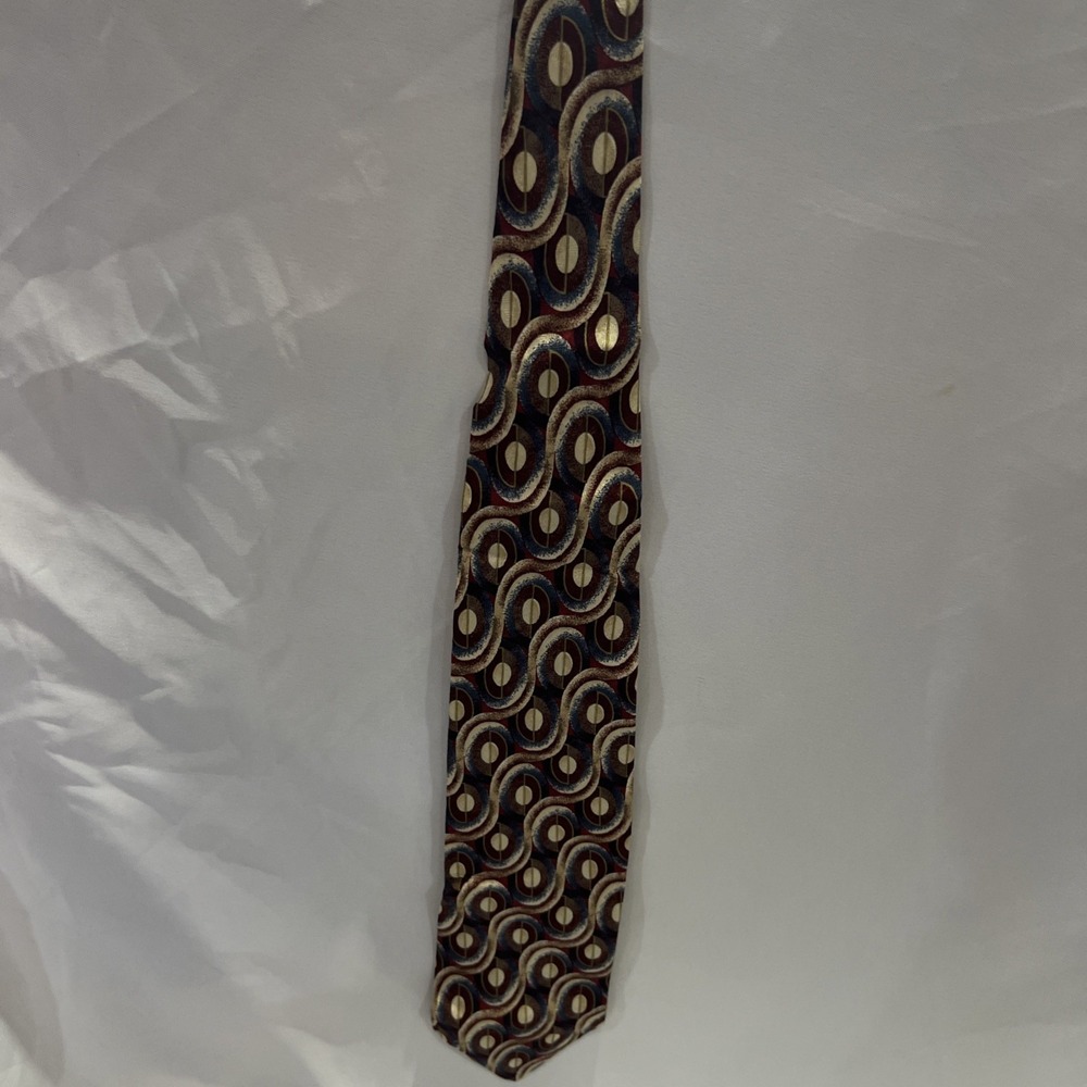 Geoffrey Beeneā Multicolor Geometric Tie 100% Silk unique 36